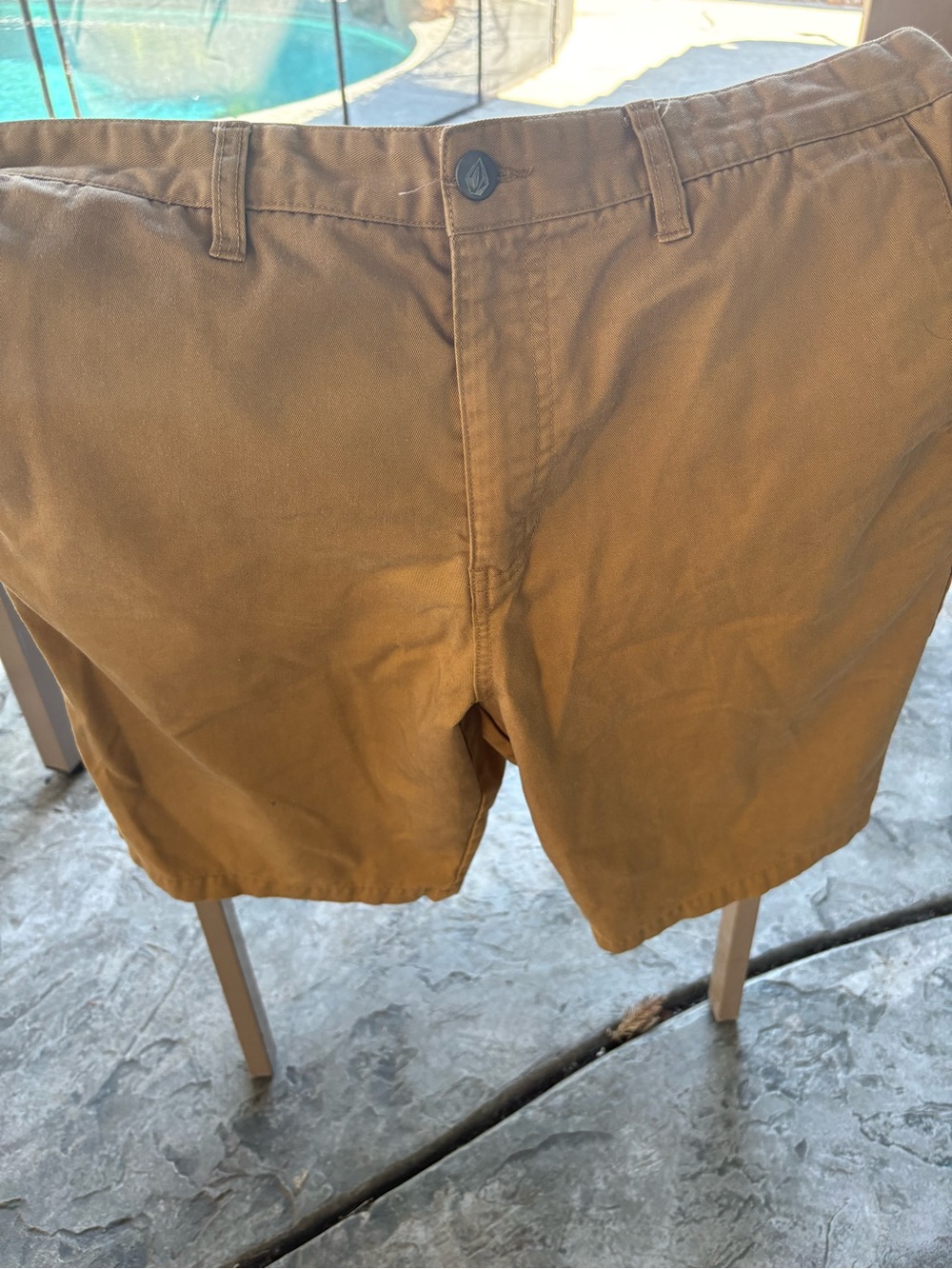 Volcom Men's Tan Flat-Front Shorts